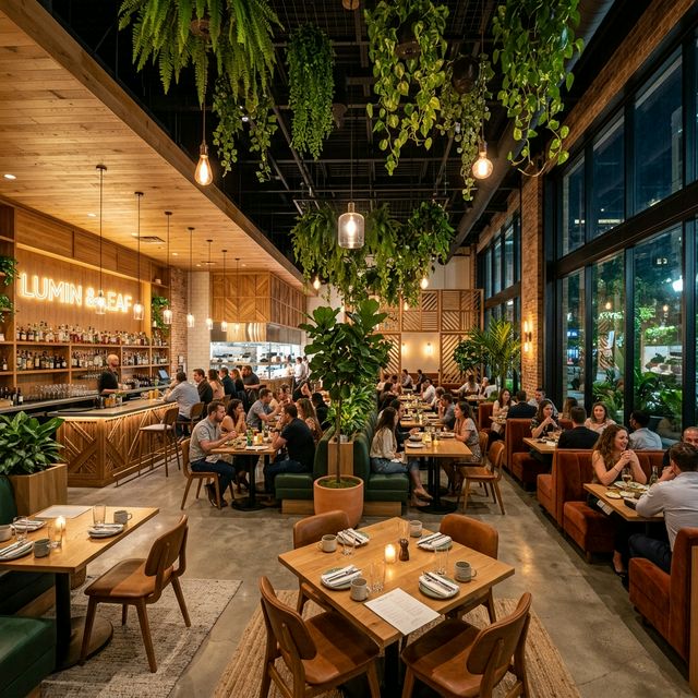 Modern lüks restoran iç mekanı